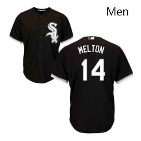 Mens Majestic Chicago White Sox 14 Bill Melton Replica Black Alternate Home Cool Base MLB Jersey